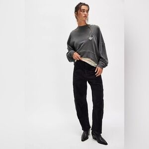 We The Free Washed Charcoal Gray Crewneck Sweatshirt